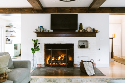 Park House McMinnville vacation rental fireplace, luxury Willamette Valley rental home