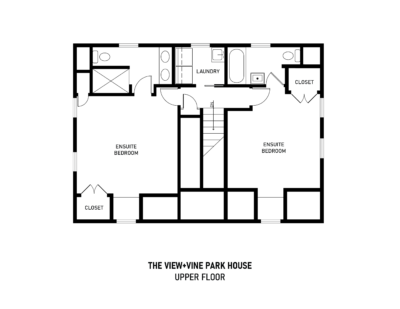 Floor plan, upstairs, luxury vacation rental in McMinnville