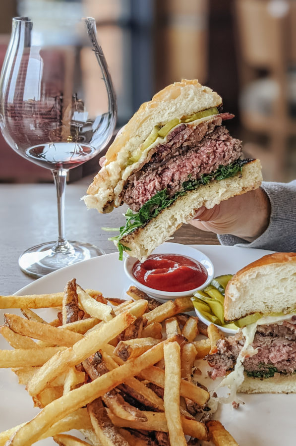 willamette valley dining - picture of a burger at the Allison Inn & Spa